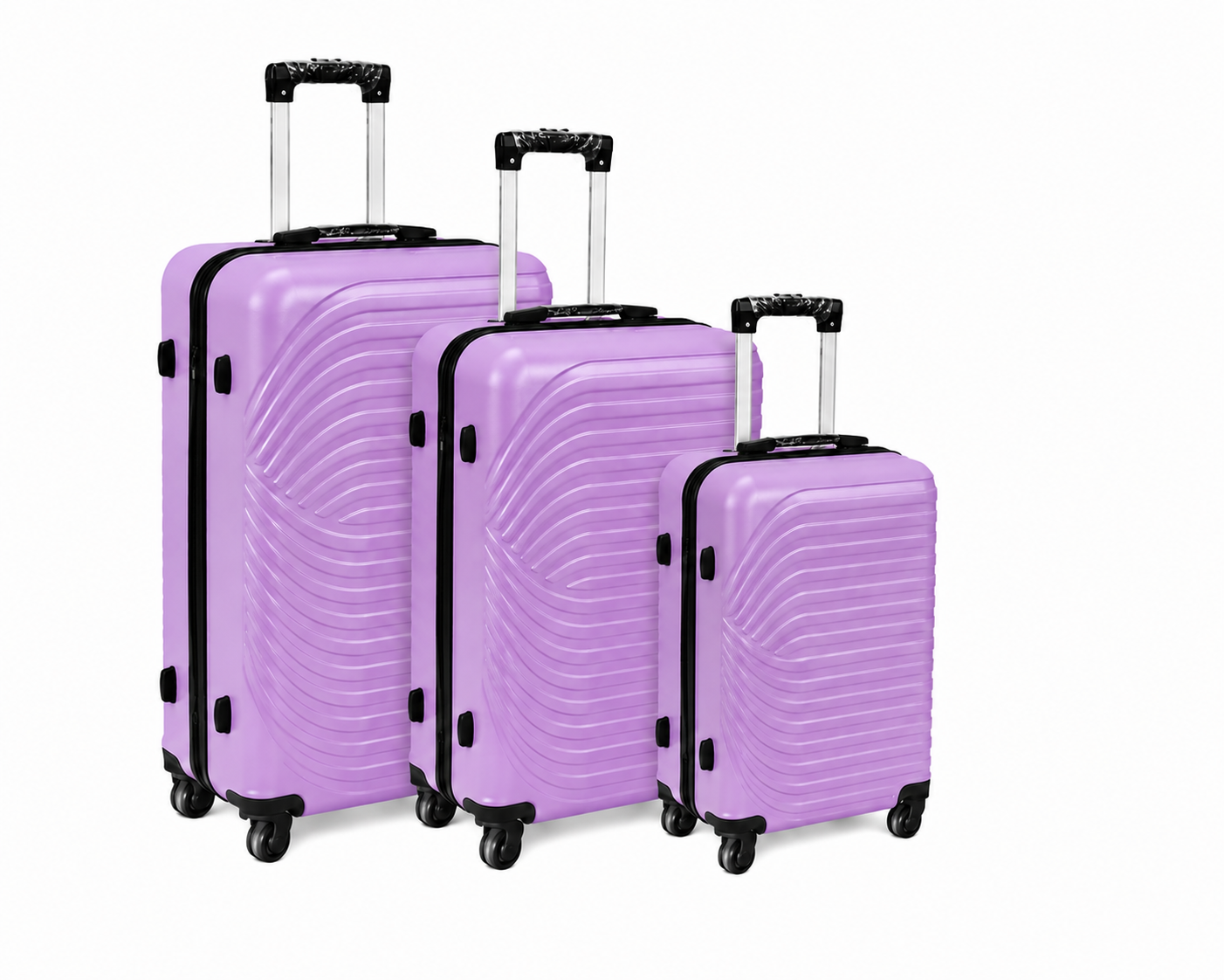 (image for) 003 Set of 3 Lavender Hard Shell Suitcases